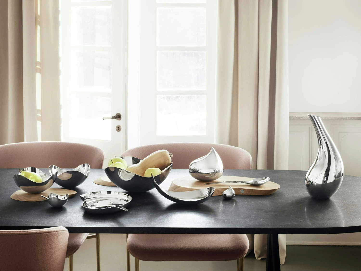 Georg Jensen Bloom Serving Spoon. Set 2 Pcs - Image 2