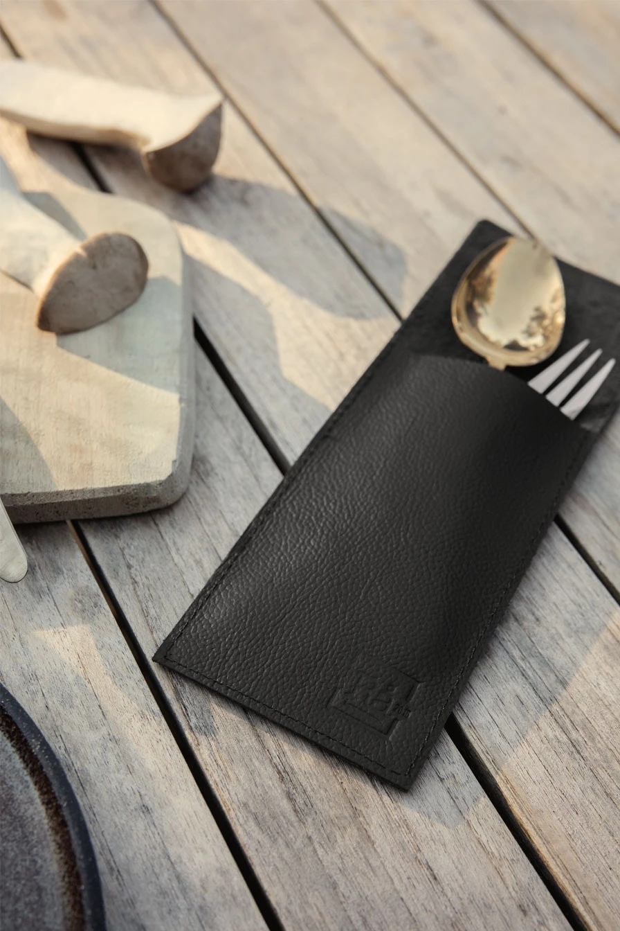 Juna Raw Cutlery Pocket 2pcs, Brown - Image 3