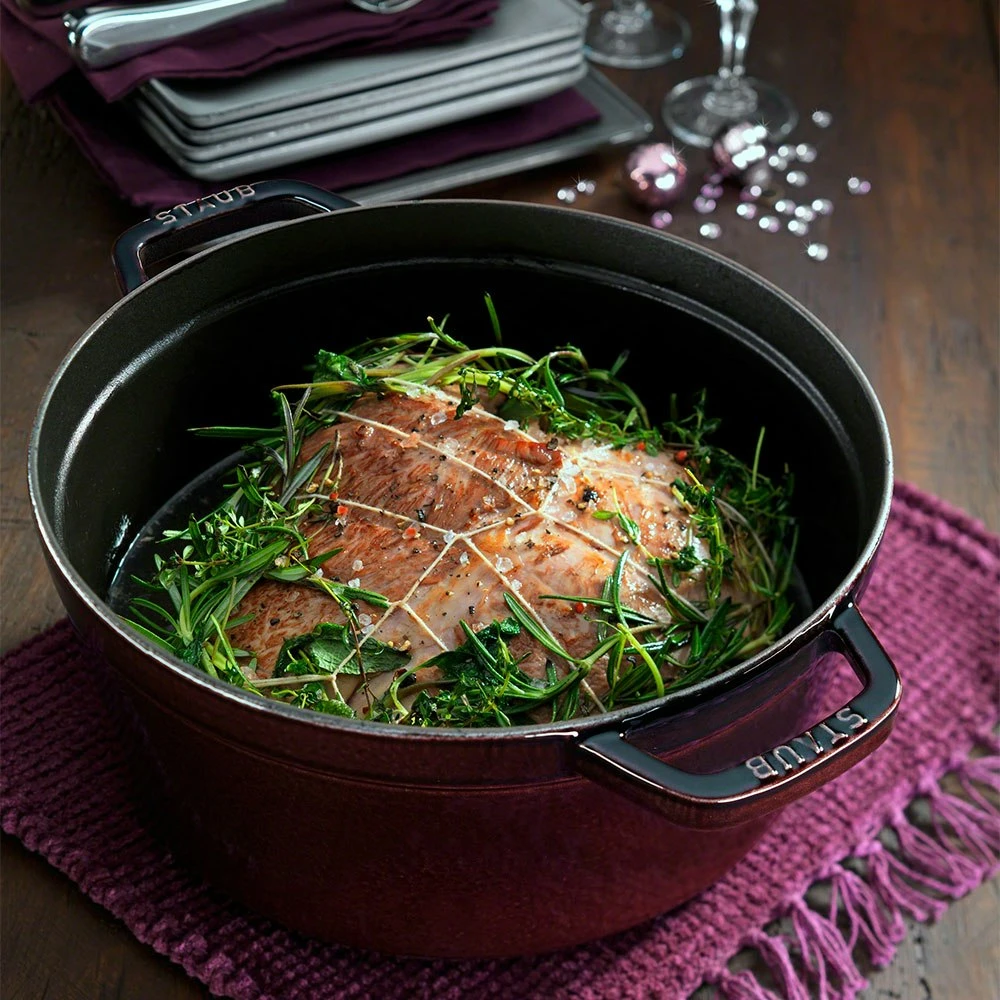 Staub Round Casserole In Cast Iron 6,7 L, Grenade Red - Image 2